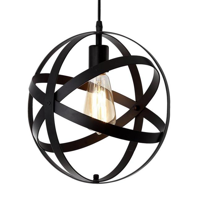 HOMIFORCE Farmhouse Pendant Light - Global Black Farmhouse Lighting - Foyer Lighting - Ceiling Light Industrial Pendant Lighting - Changeable Lighting Fixture - CL2017088