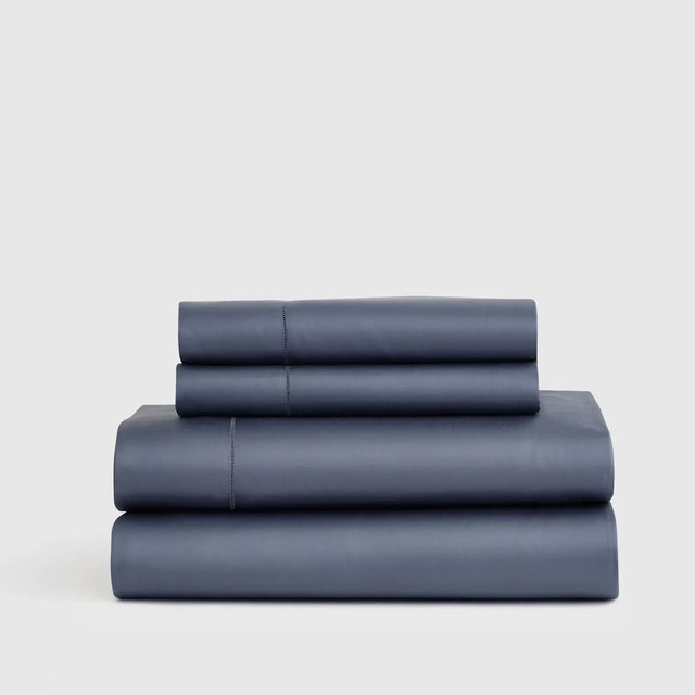 Signature Giza Cotton Sateen Sheet Set - King - Mineral (with Flat Sheet)