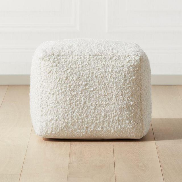 Boucle Ivory Pouf