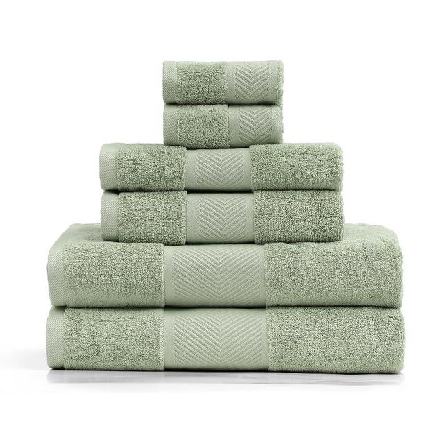Simple&Opulence Premium 100% Cotton Towel Set 6 Piece，Soft Absorbent Towels for Bathroom,Hotel and Spa,2 Bath Towels 28"x55" 2 Hand Towels 16"x28" & 2 Washcloths 12"x12" (Sage Green)