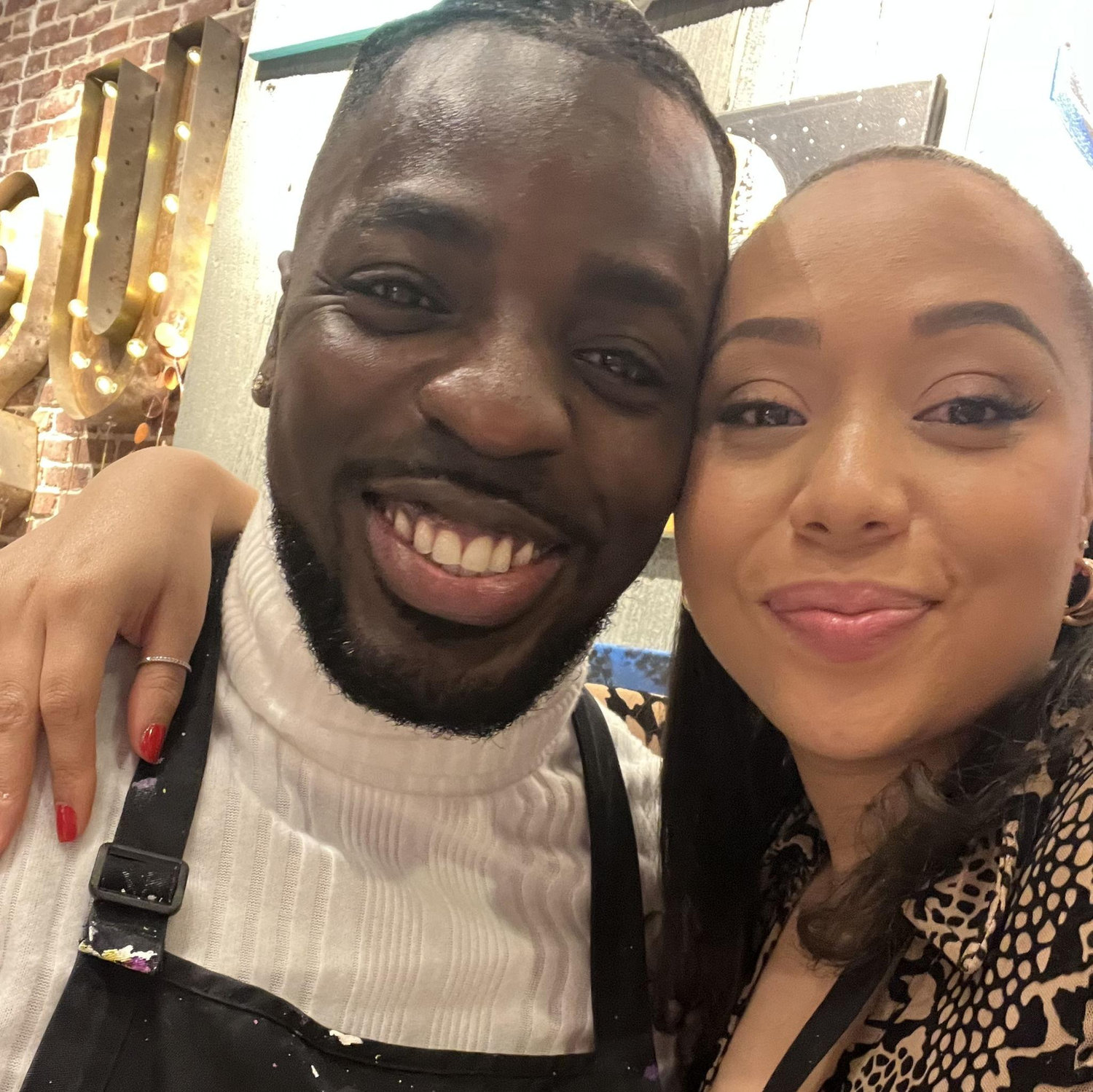 After swiping right in Dec 2023, Josh and Mariah spent their first Valentine’s Day together at a Paint and Sip class and dinner at what would become their favorite restaurant, Barcelona Wine Bar