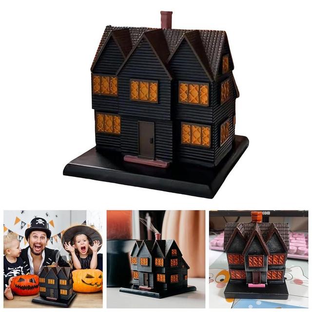 Salem Witch House Incense Burner, Halloween Decorations Indoor, Vintage Christmas Ornaments, Haunted Mansion Incense Burner, Vintage Halloween Witch House for Home Kitchen Room Table Decor