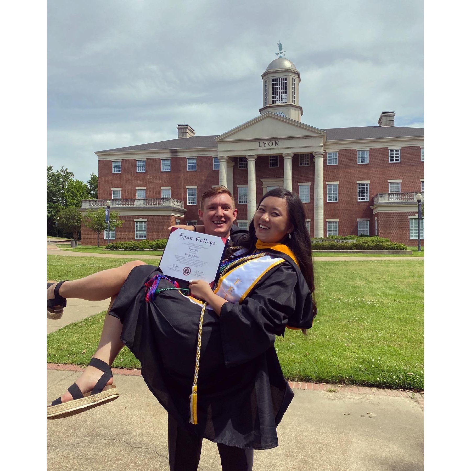 Hannah graduating from Lyon College