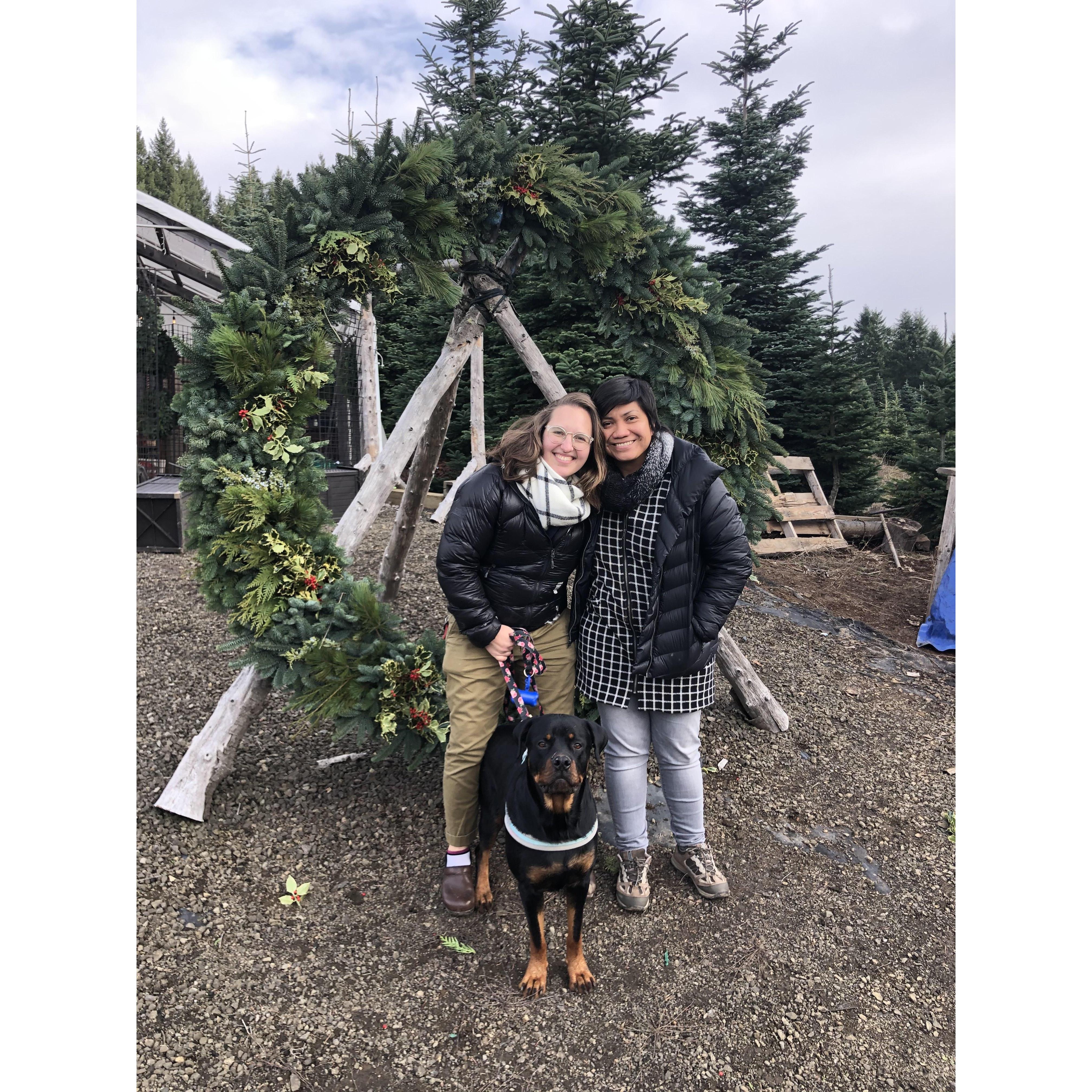 Christmas tree farm in Oregon with the kiddo, Prince.