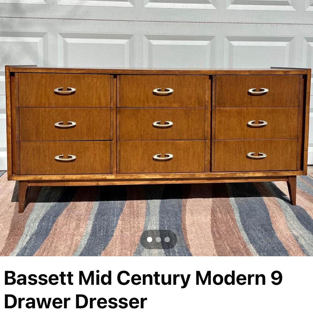Mid Century Bassett Dresser & Mirror