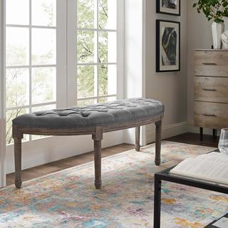 Esteem Vintage French Upholstered Semi-Circle Bench