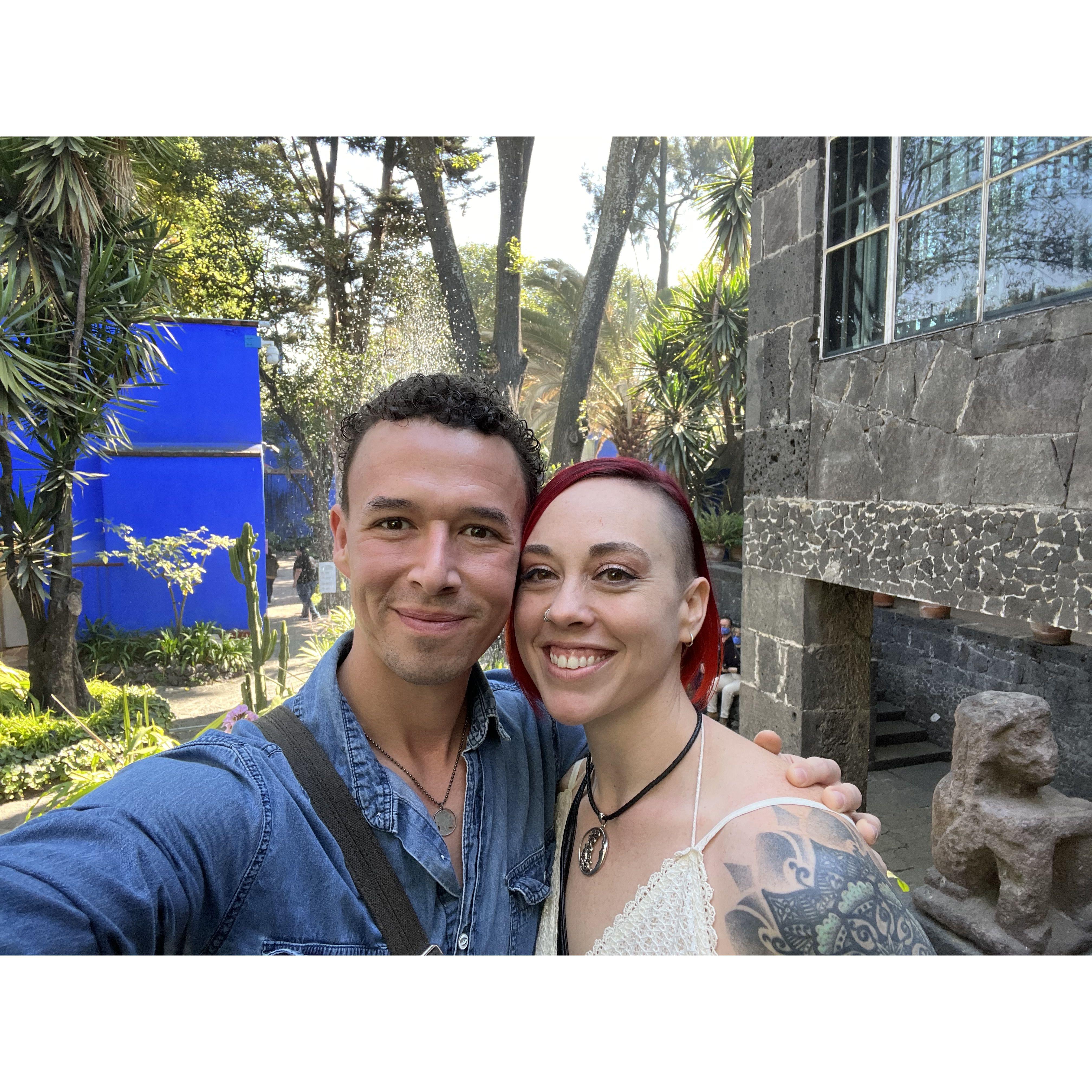While we were at Frida's house, Casa Azul in Mexico City Nicholas presented me with his grandmother's wedding ring and a promise to marry me someday. It made the pilgrimage here so special!