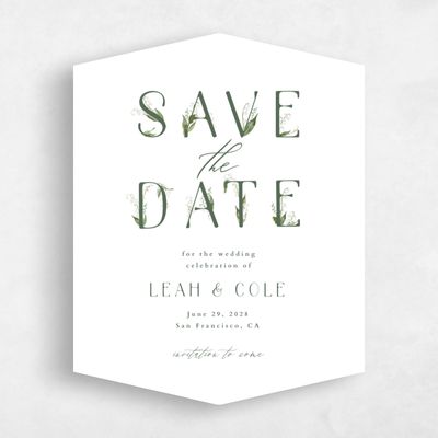 White Diamond Wedding Save the Date - Zucchero Portrait