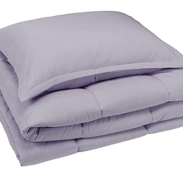 AmazonBasics Comforter Set, Twin / Twin XL, Dark Grey, Microfiber, Ultra-Soft