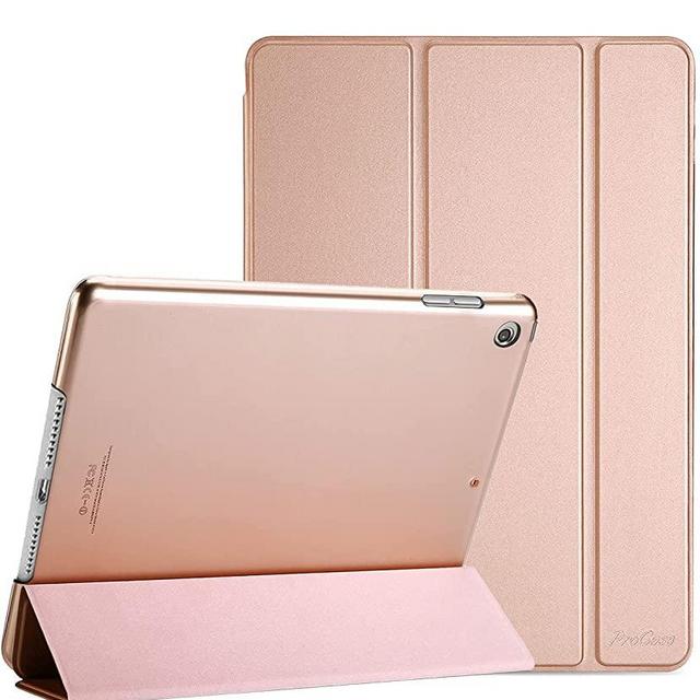 ProCase iPad 10.2 Case iPad 9th Generation 2021/ iPad 8th Generation 2020/ iPad 7th Generation 2019 Case, Slim Stand Hard Back Shell Protective Smart Cover Case for iPad 10.2 Inch -Rosegold