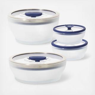 8-Piece Compact Frosted Glass Cookware & Storage Set
