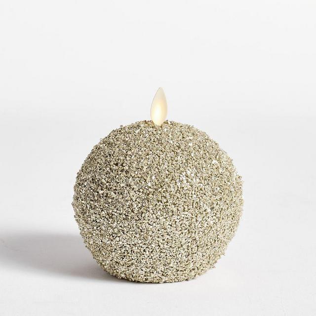Premium Flameless Ornament Candles, Gold, Small