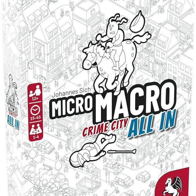 MicroMacro: Crime City 3: All in – Board Game by Pegasus Spiele - 1-4 Players – Board Games for Family – 15-45 Minutes of Gameplay – Games for Game Night – Teens and Adults Ages 14+ - English Version