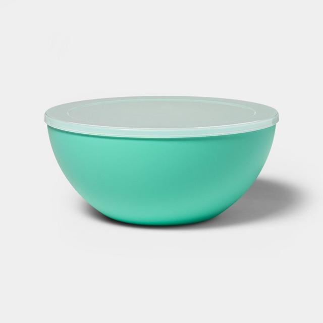 122oz Plastic Serving Bowl with Lid Green - Sun Squad™