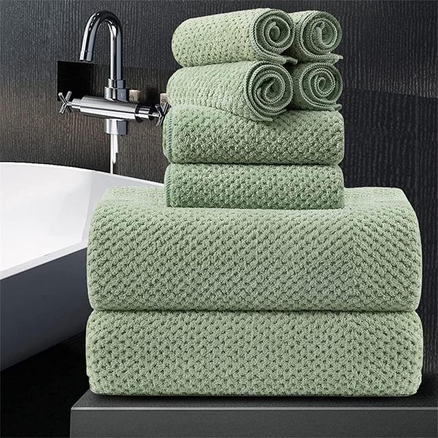 8 Piece Bathroom Towel Set Green |2 Oversized Large Bath Towels Sheet,2 Hand Towels and 4 Washcloths| 600GSM Ultra Soft Luxury Premium Towel Set Highly Absorbent Quick Dry Hotel Towel Collection