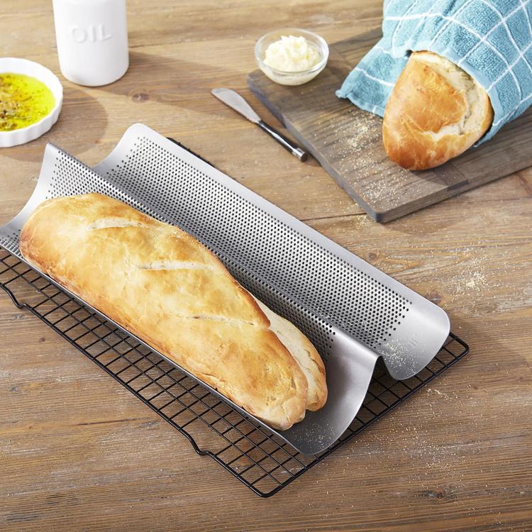 French Bread Baking Pan, Non-stick Perforated French Baguette