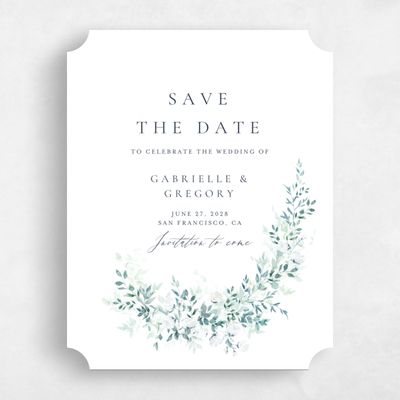 Blue Ticket Wedding Save the Date - Farnham Portrait