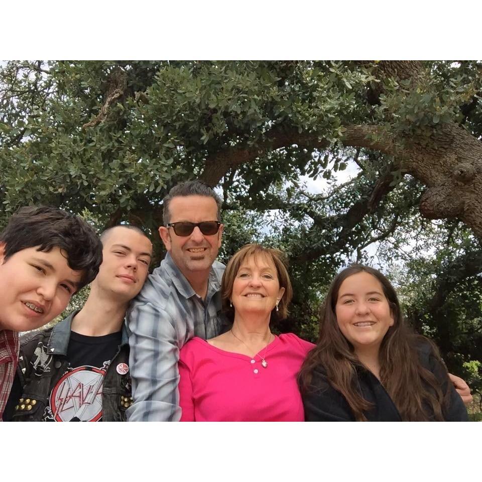 Brian with his sons, Chris and Taylor, his mom, Candy and daughter, Katie.