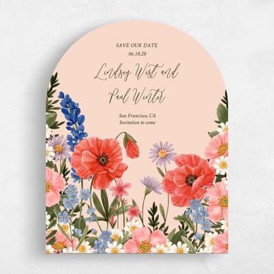 Pink Arch Wedding Save the Date - Destin Bloom