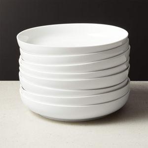Contact Modern White Pasta Bowl Set of 8 | CB2