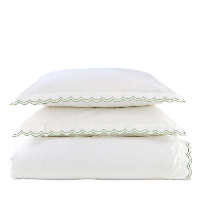Christy Scallop Edge Duvet Cover Set, Full Queen