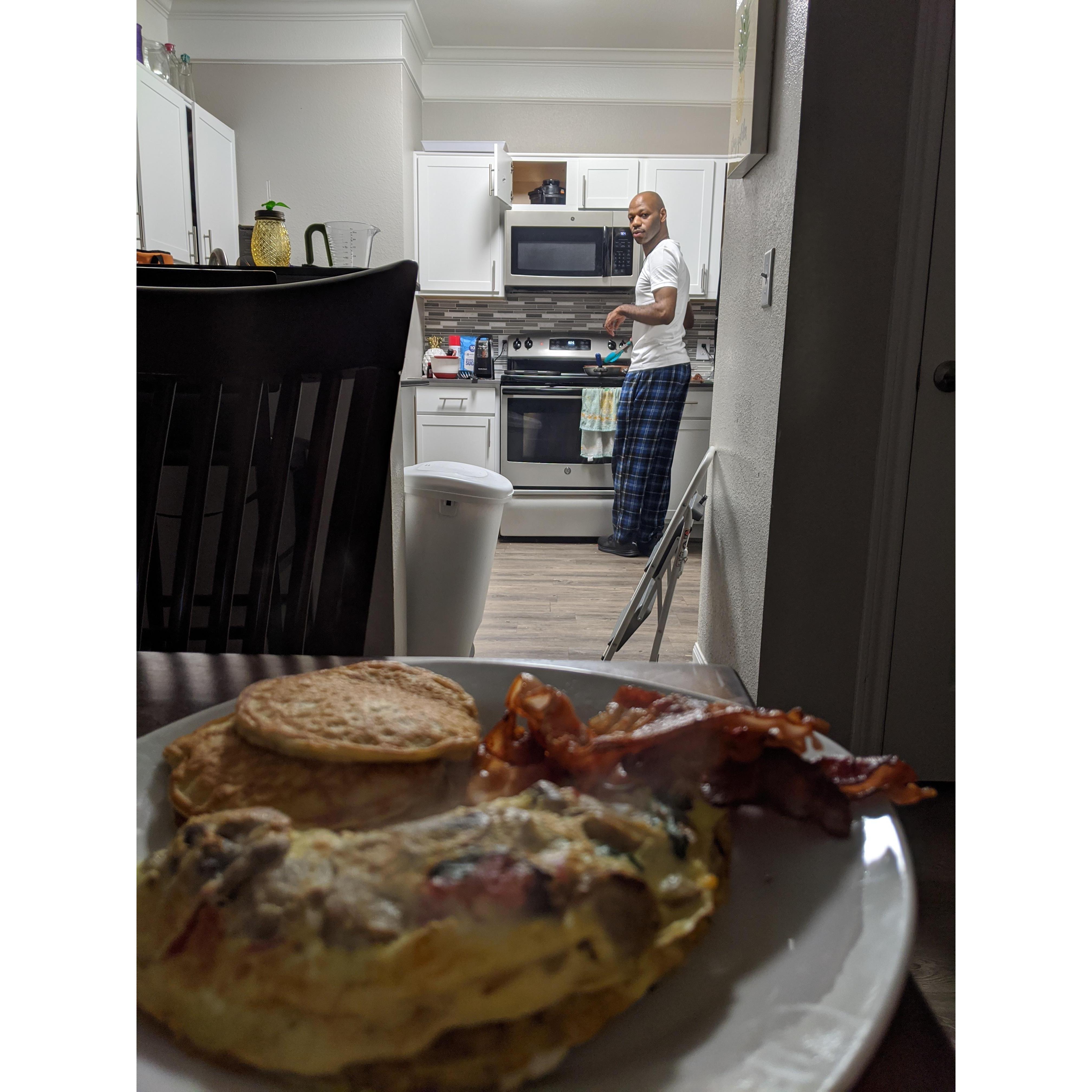 4/12/2020 He came over every Sunday morning for weeks to make the whole family breakfast.