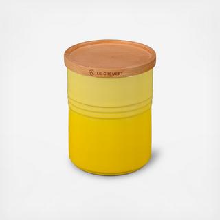 Large Canister with Wood Lid