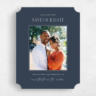 Blue Ticket Wedding Save the Date - Roberts Photo