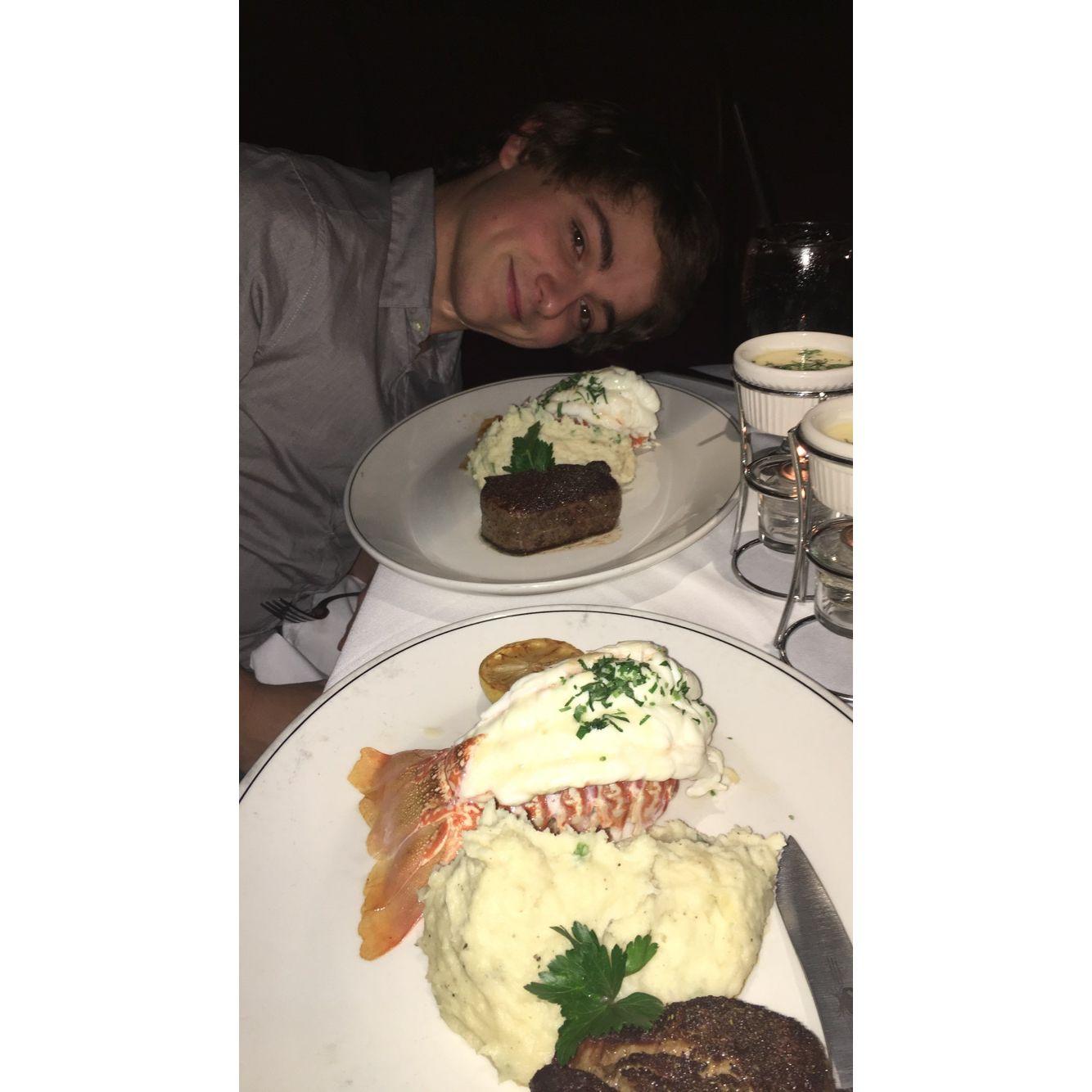 Eating Surf 'n' Turf at Truluck's. (2017) We told ourselves that we will not be doing that for a while...