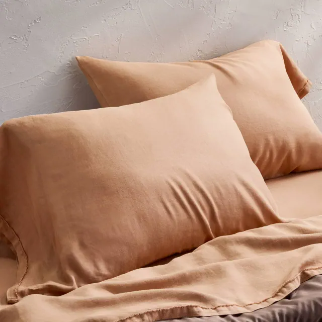 Standard 100% Linen Pillowcases Adobe Clay - Casaluna™