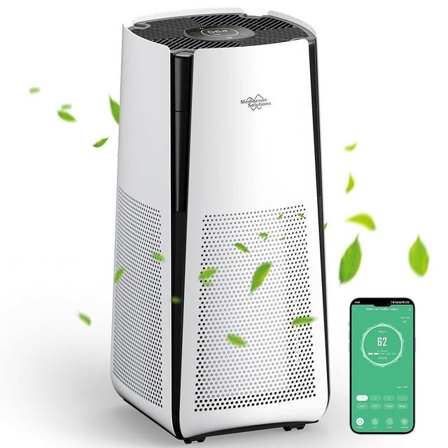 Membrane Solutions Air Purifiers for Home Large Room up to 3027 Ft² in 1 Hr With Smart WiFi & Alexa, ECO &TURBO Mode, 21dB Quiet Air Cleaner Removes Pet Dander Odors Mold Allergies Dust Pollen, MS601