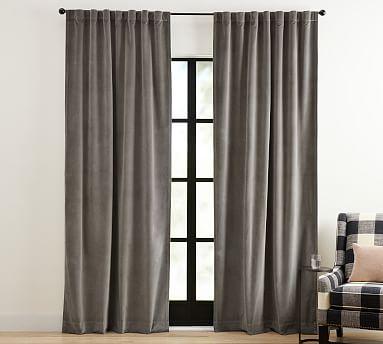 Velvet Twill Blackout Curtain (Navy)