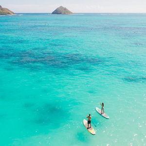 Paddleboarding/kayaking on Our Honeymoon
