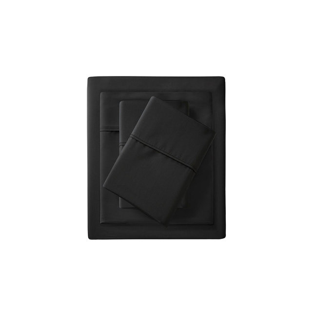 Gracie Mills Reeve 1500 Thread Count 4-Piece Sheet Set - Queen - Black