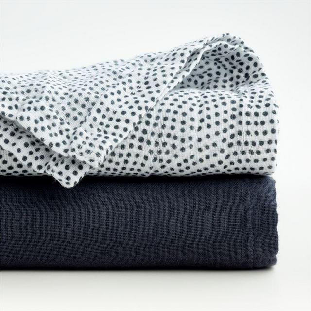 Lou Lou Indigo Organic Swaddles, Set of Two - Crate&Barrel