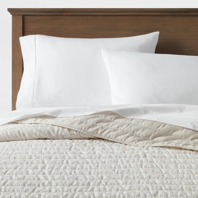 King Printed Floral Voile Reversible Quilt Ivory/Beige - Threshold™