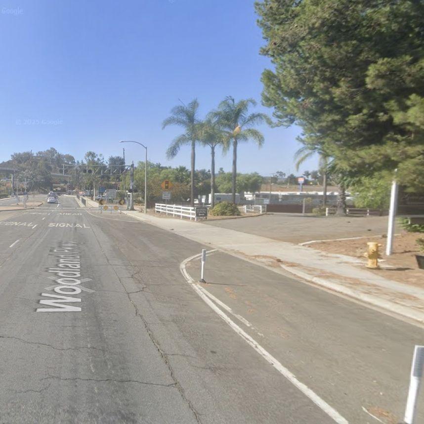 Facing South on Woodland Pkwy - Green Gables on the Right