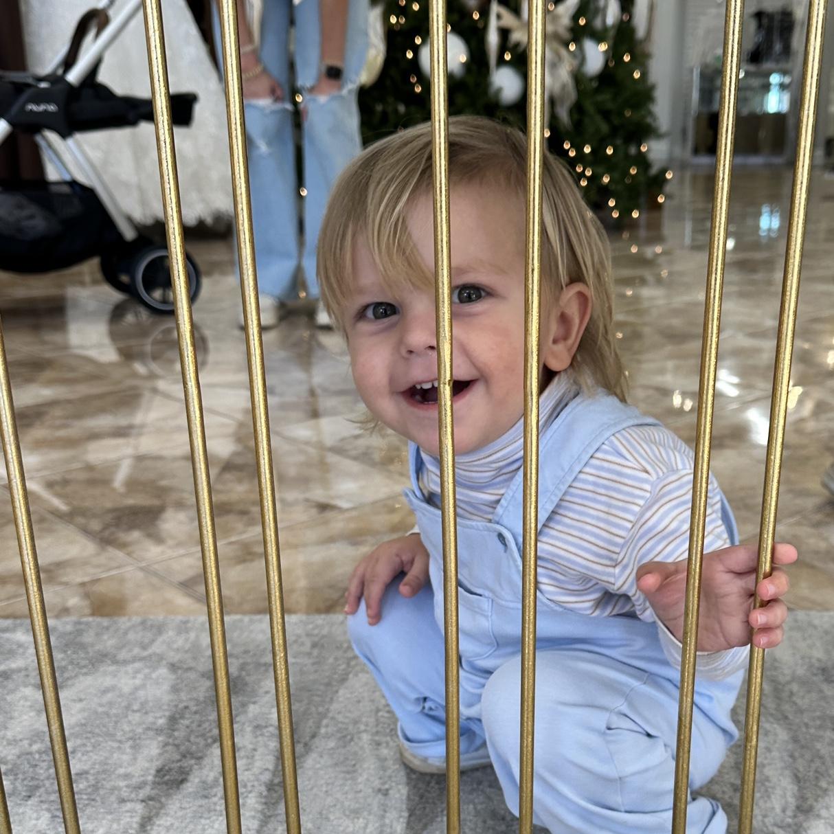 The most handsome little man went dress shopping with me.