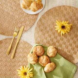 Basketweave Round Woven Placemat, Set of 4