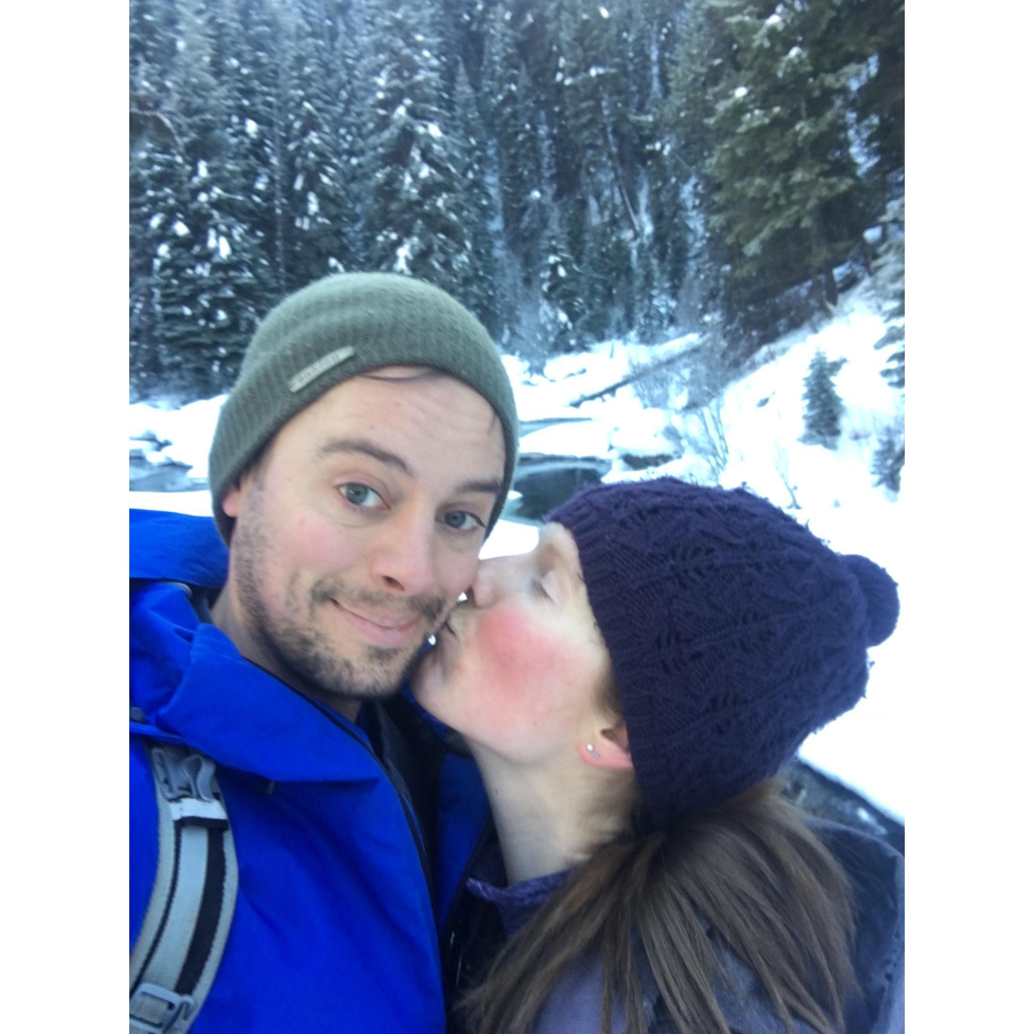 Frigid snowshoeing expedition followed by hot springs!