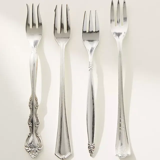 Hester & Cook Vintage Seafood Forks, Set of 4