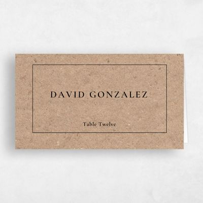 Brown Destination Wedding Place Card - Griffith
