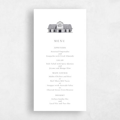 Farmhouse, White Wedding Menu - Floris