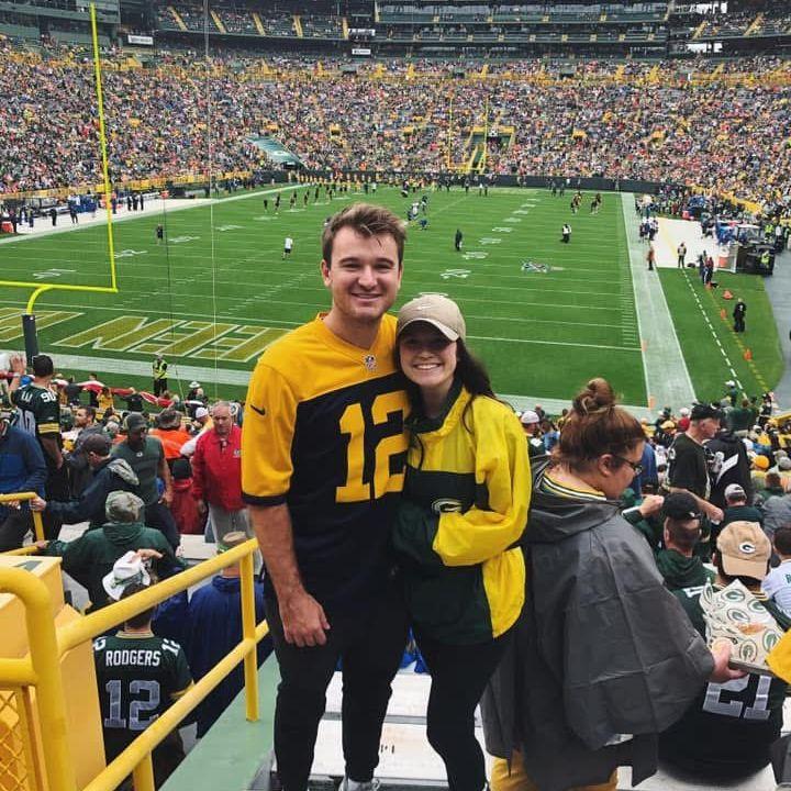Bailey's first time at Lambeau Field! GO PACK GO.