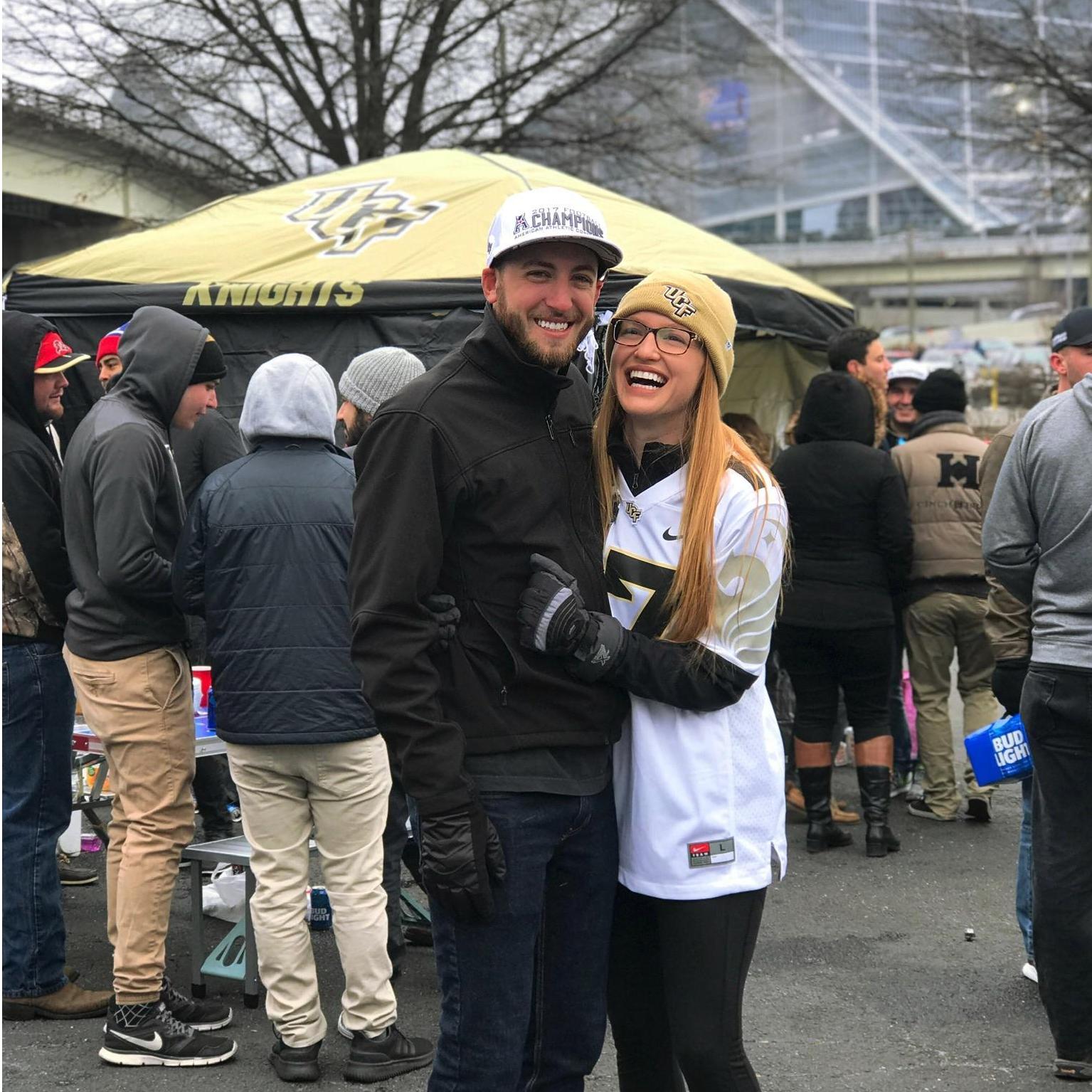 At the 2018 Peach Bowl. We watched UCF complete a perfect 13-0 season with a victory over Auburn!