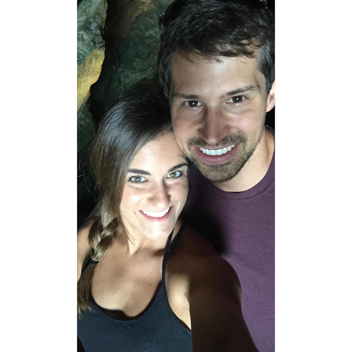 Cave exploring in California