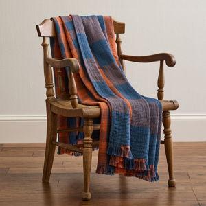 Pendleton Block Plaid Organic Cotton Fringed Throw