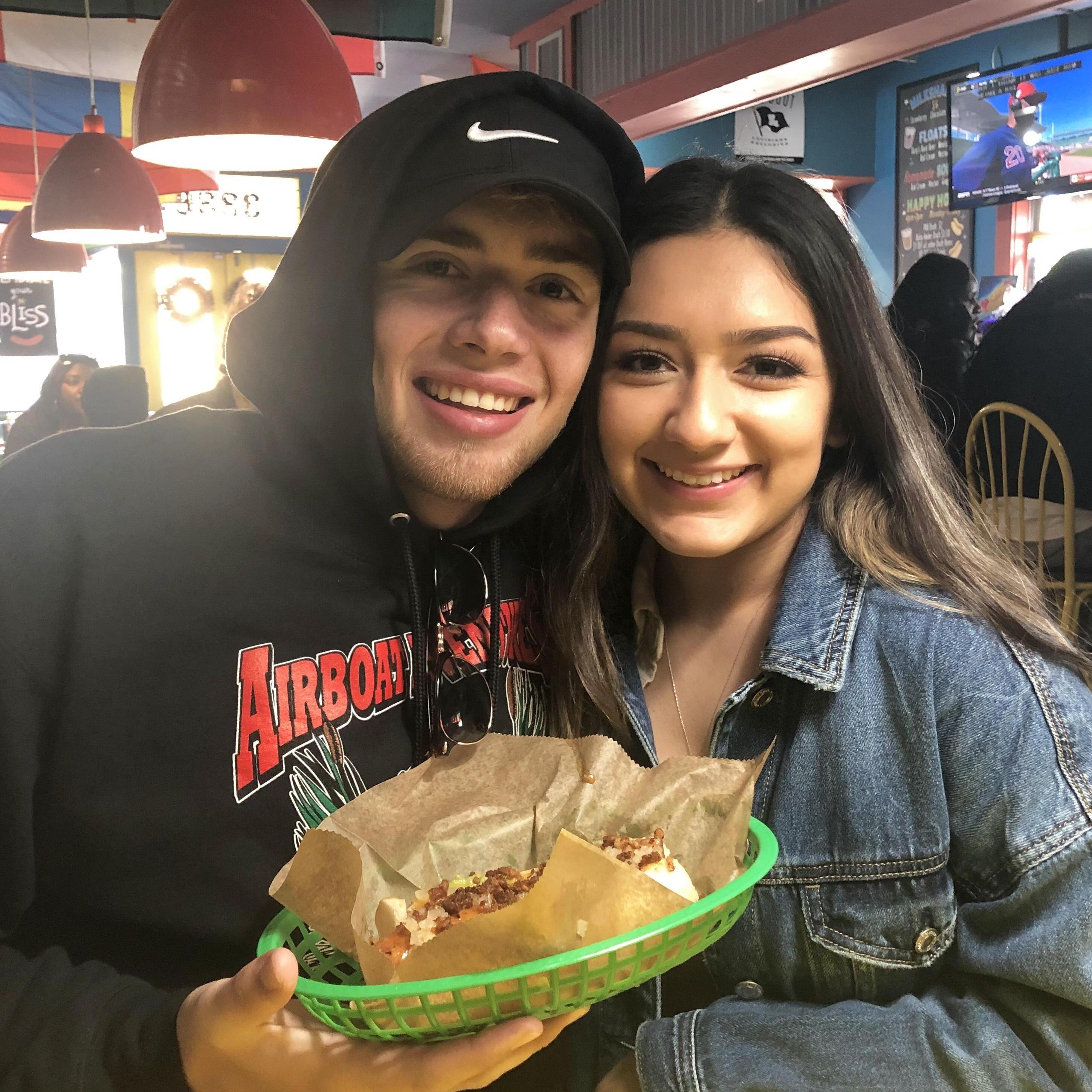 We LOVE trying new food in unique places. Gator hot dog in New Orleans!