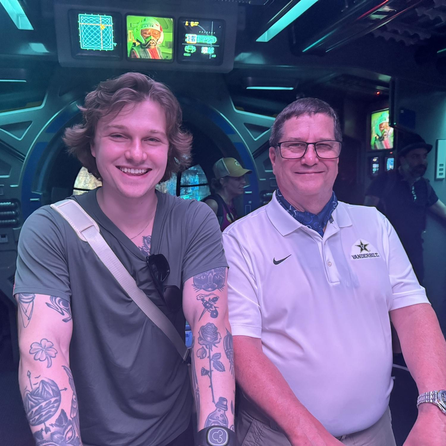 Robert and Bob on a Star Wars ride