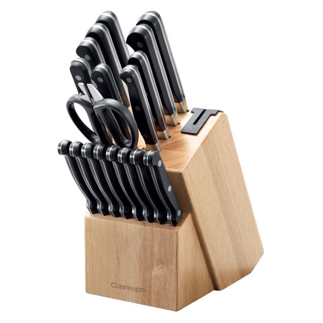 Cuisine::pro Sabre Knife Block (20 Piece Set) - Premium German Steel Knife Block Set with Built-in Sharpener, Professional Chef Knives Set with 8 Steak Knives